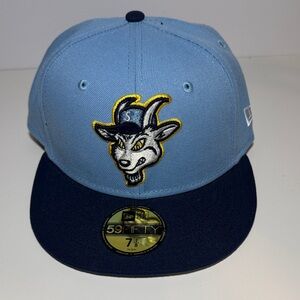 Supreme GOAT light Blue and Navy Cap with Goat Logo. New Era Rare.